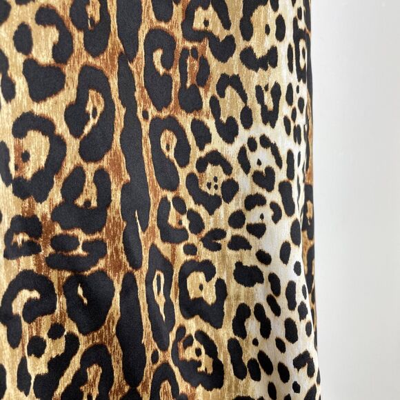 Betsey Johnson Cheetah Print Brown Silky Shirt Blouse Size Small Women’s - Picture 7 of 13
